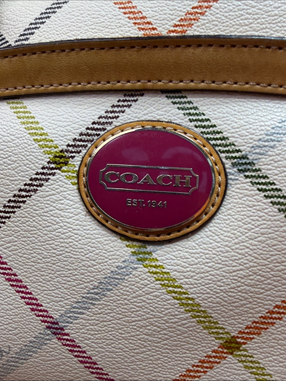 Coach Old Money 2012 Peyton Tattersall Plaid Satchel (EUC) - Picture 14 of 15